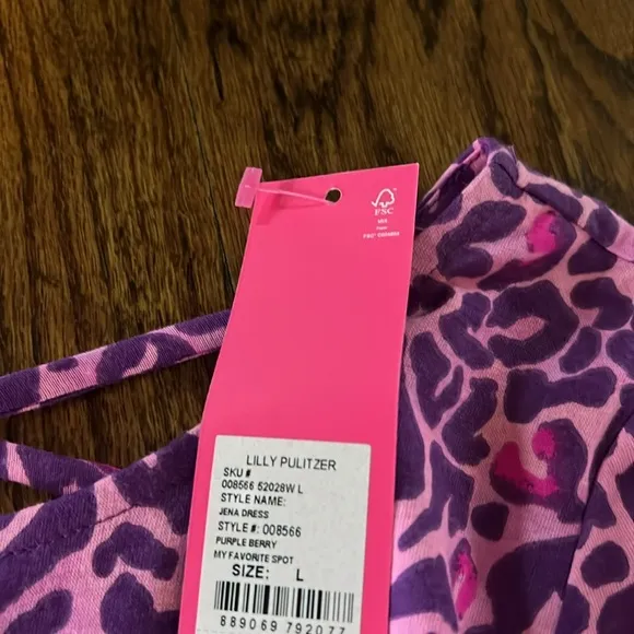 Lilly Pulitzer girls Jena dress purple Berry my favorite spot size large NWT