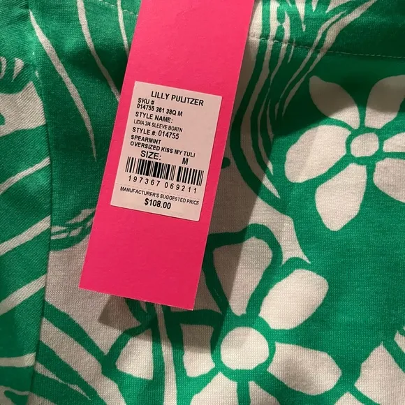 Lilly Pulitzer, new with tags, LIDIA 3/4 sleeve boat, neck dress, spearmint, s M
