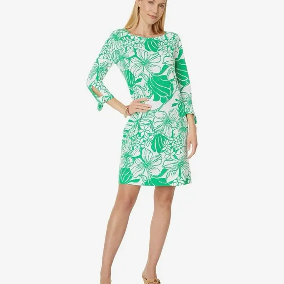 Lilly Pulitzer, new with tags, LIDIA 3/4 sleeve boat, neck dress, spearmint, s M
