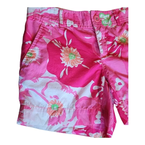 Lilly Pulitzer Pink Cherry Begonia Callahan Shorts Hot Pink Floral Shorts