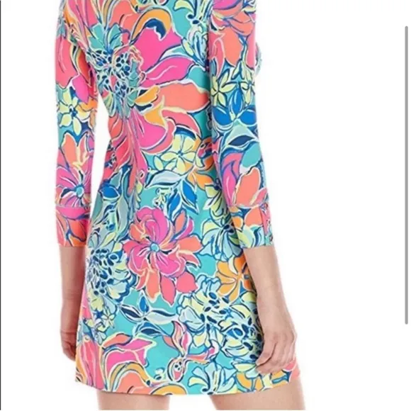 Lilly Pulitzer • Sophie SPF 50 Seaside Aqua Breezy Jersey Tunic Shirt Dress