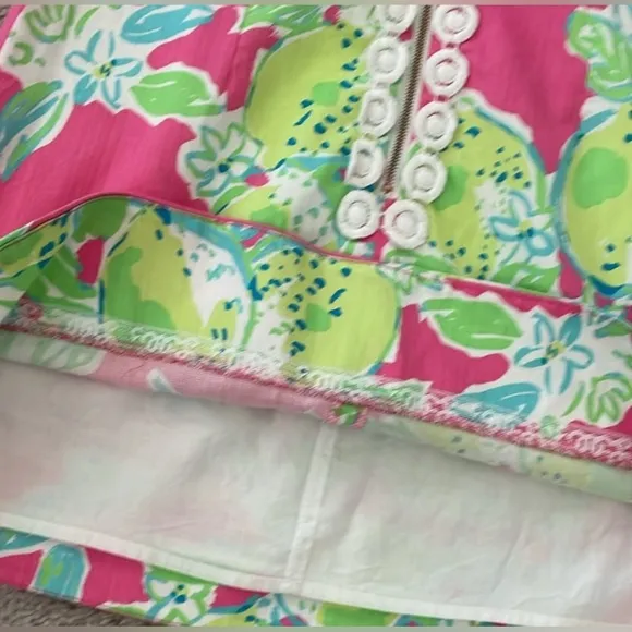 Lilly Pulitzer Women’s “Delia” Lace Back Shift Dress in Hot Pink Lemonade Sz 2