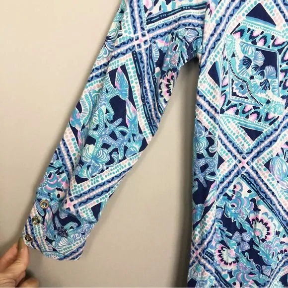 LILLY PULITZER | Sophie 3/4 Sleeve Dress UPF 50  Zanzibar Blue Women’s Size S