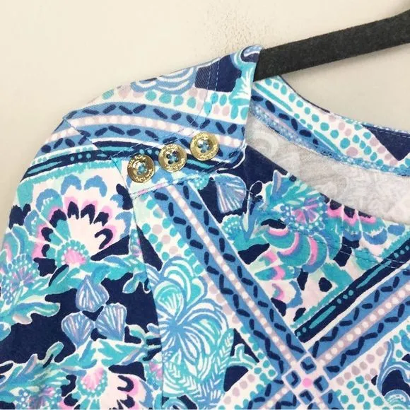 LILLY PULITZER | Sophie 3/4 Sleeve Dress UPF 50  Zanzibar Blue Women’s Size S