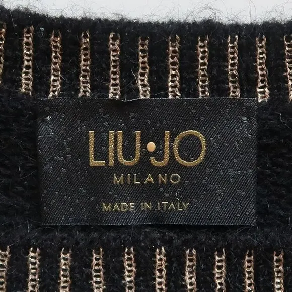 Liu Jo Black &amp; White Houndstooth Knit Longsleeve Sweater, Pullover Size Small S