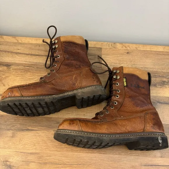 L.L. Bean Kangaroo Upland Hunter Leather Boots Gore-Tex Vibram Sole