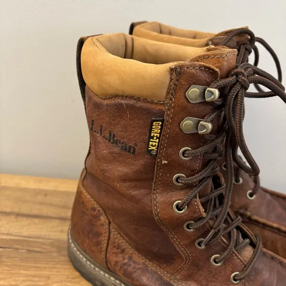 L.L. Bean Kangaroo Upland Hunter Leather Boots Gore-Tex Vibram Sole