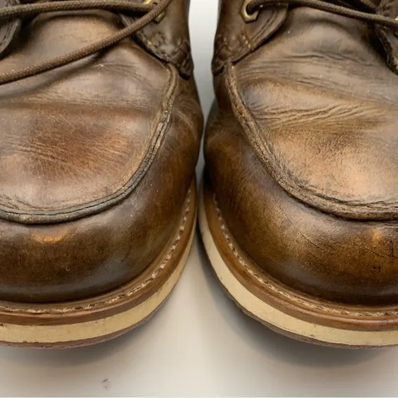 LL Bean Stonington Men's Size 12M Brown Leather Moccasin Toe Working Boot Shoes