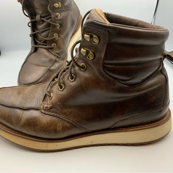 LL Bean Stonington Men's Size 12M Brown Leather Moccasin Toe Working Boot Shoes