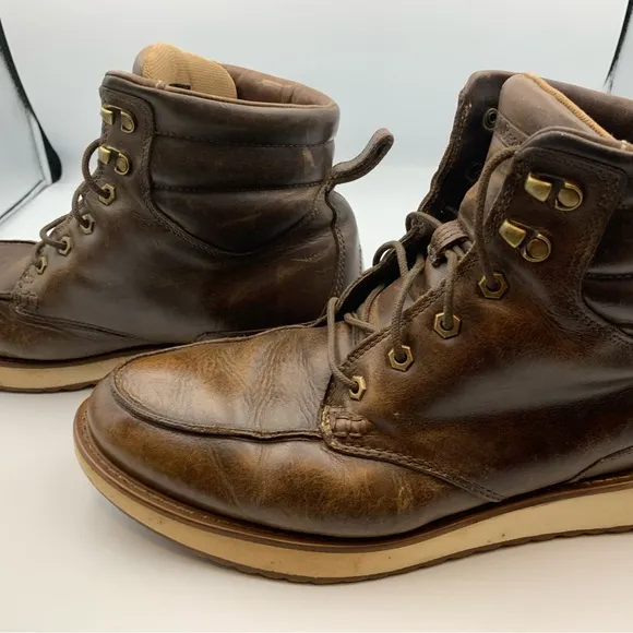 LL Bean Stonington Men's Size 12M Brown Leather Moccasin Toe Working Boot Shoes