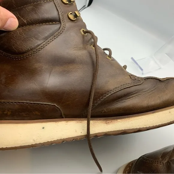 LL Bean Stonington Men's Size 12M Brown Leather Moccasin Toe Working Boot Shoes