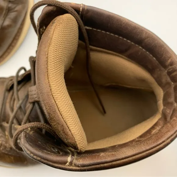 LL Bean Stonington Men's Size 12M Brown Leather Moccasin Toe Working Boot Shoes