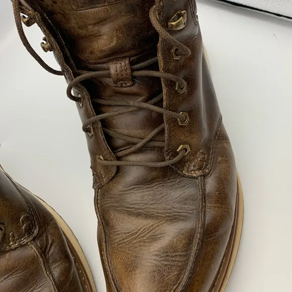 LL Bean Stonington Men's Size 12M Brown Leather Moccasin Toe Working Boot Shoes