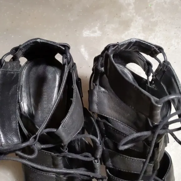 Loeffler Randall Natane black leather heel sandals