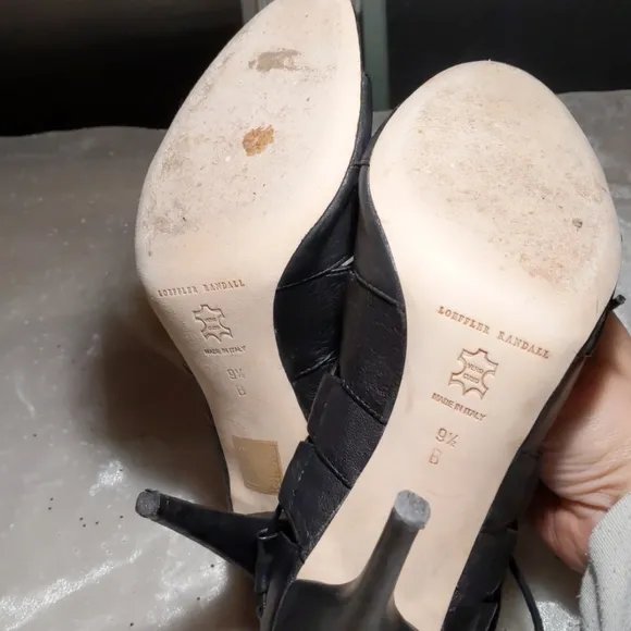 Loeffler Randall Natane black leather heel sandals