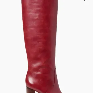 Loeffler Randall Red Over the Knee Boots Sleek Leather Design