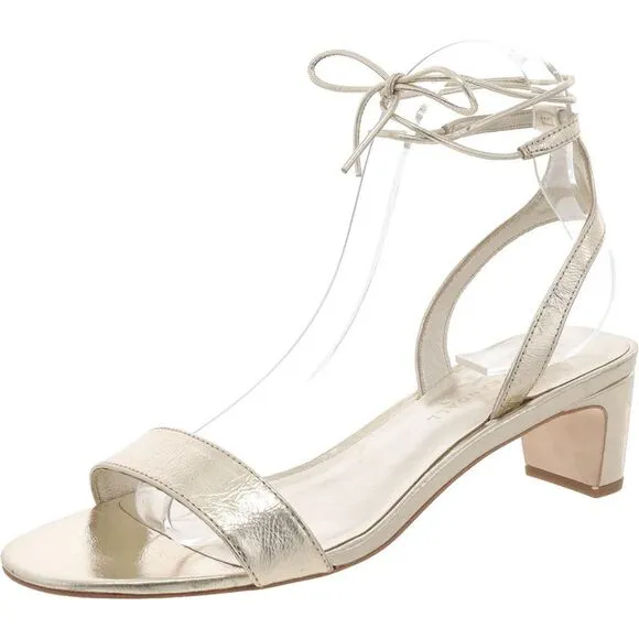Loeffler Randall Womens Jackie Bronze Metallic Open Toe Heels Shoes New