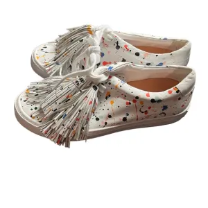 Loeffler Randall women’s painter fringe slip on shoes size 6