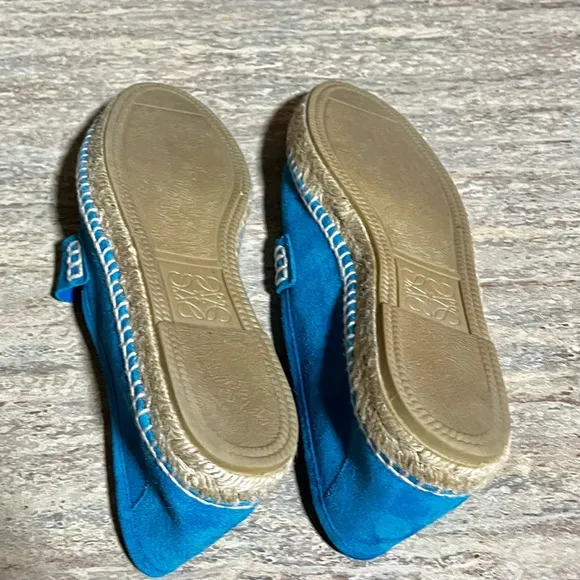 Loewe 551609 blue suede slip on espadrille shoes