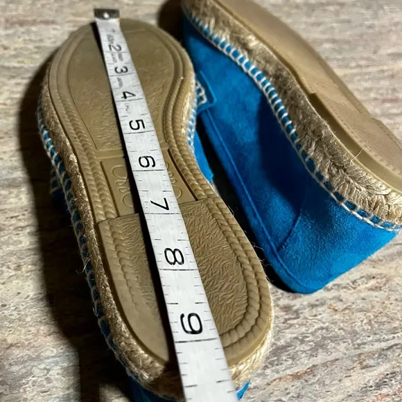 Loewe 551609 blue suede slip on espadrille shoes