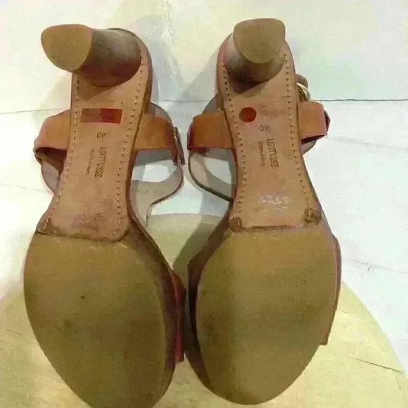 Lottusse Leather heeled sandals, Size: 9/9.5 &quot;Smithson&quot; Made/Spain, Leather sole