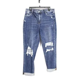 Lovervet by Vervet Fortuitous Boyfriend Distressed Crop Jean  Size 31 Cuffed
