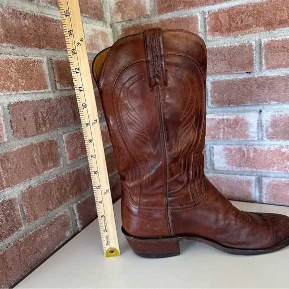 Lucchese 1883 Bart Boots Western Cowboy Men’s 9 D Brown Leather