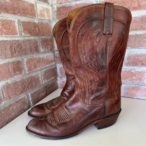 Lucchese 1883 Bart Boots Western Cowboy Men’s 9 D Brown Leather