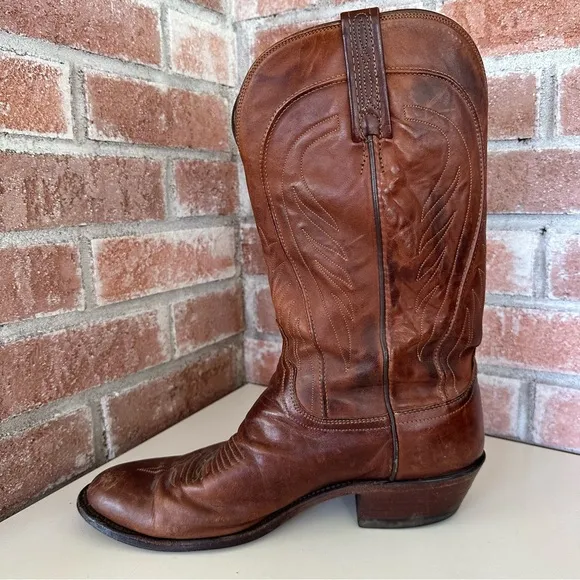 Lucchese 1883 Bart Boots Western Cowboy Men’s 9 D Brown Leather