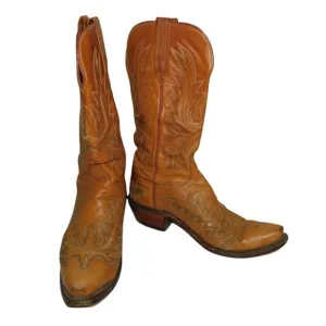Lucchese 1883 Handmade Leather Western Cowgirl Boots Size 7.5B Ranch Rodeo Farm