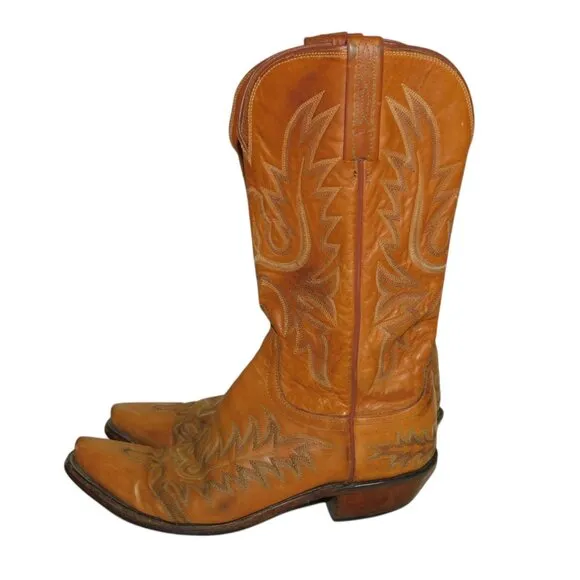 Lucchese 1883 Handmade Leather Western Cowgirl Boots Size 7.5B Ranch Rodeo Farm