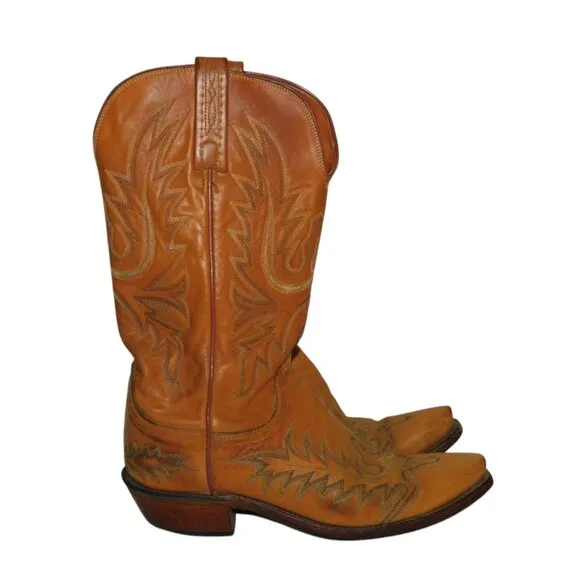 Lucchese 1883 Handmade Leather Western Cowgirl Boots Size 7.5B Ranch Rodeo Farm