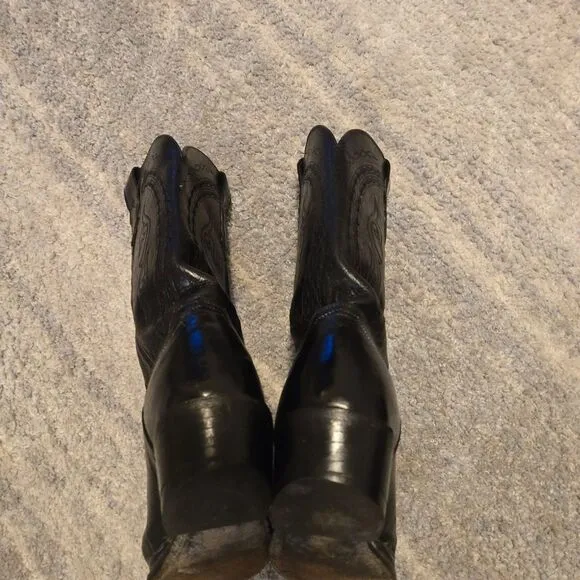 Lucchese 1883 Mens 11 Black Buffalo Leather Cowboy Boots N1617.R4