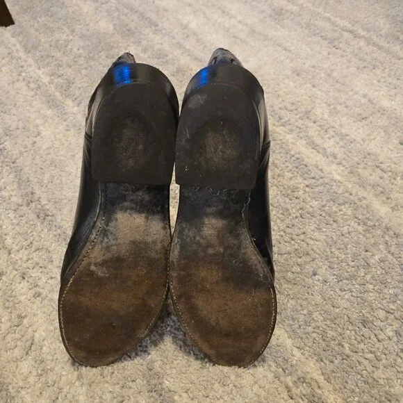Lucchese 1883 Mens 11 Black Buffalo Leather Cowboy Boots N1617.R4