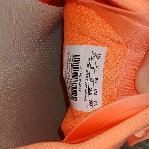 Lululemon Chargefeel 2 Low Workout Trainers Womens 10.5 Orange Shoes Sneakers