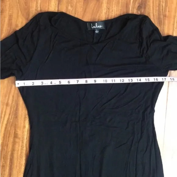 Lulu’s Black Boat Neck High Slit Long Sleeve Stretch Maxi Dress Size Large