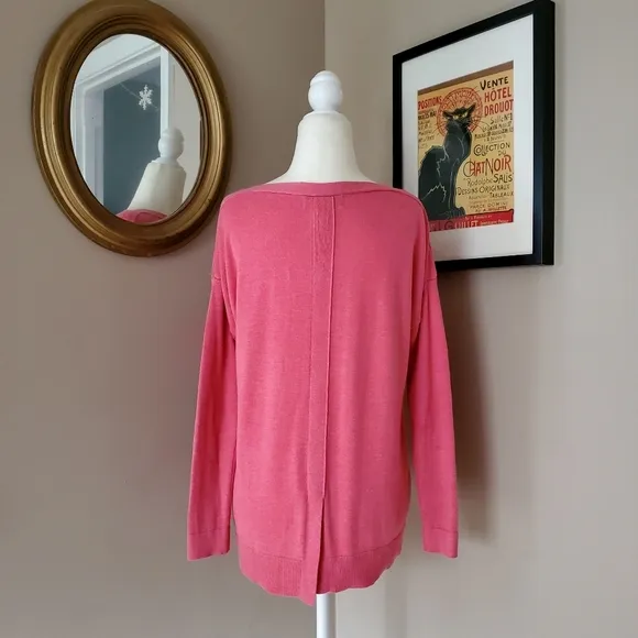 M Magaschoni Pink Boat Neck Split Hem Sweater XS