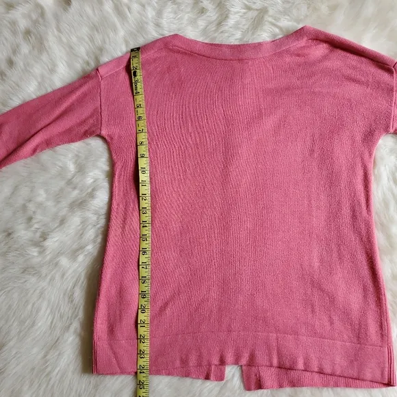 M Magaschoni Pink Boat Neck Split Hem Sweater XS