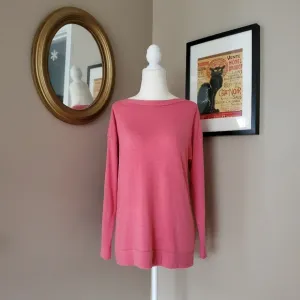 M Magaschoni Pink Boat Neck Split Hem Sweater XS