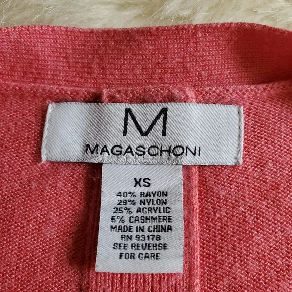 M Magaschoni Pink Boat Neck Split Hem Sweater XS