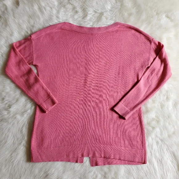M Magaschoni Pink Boat Neck Split Hem Sweater XS