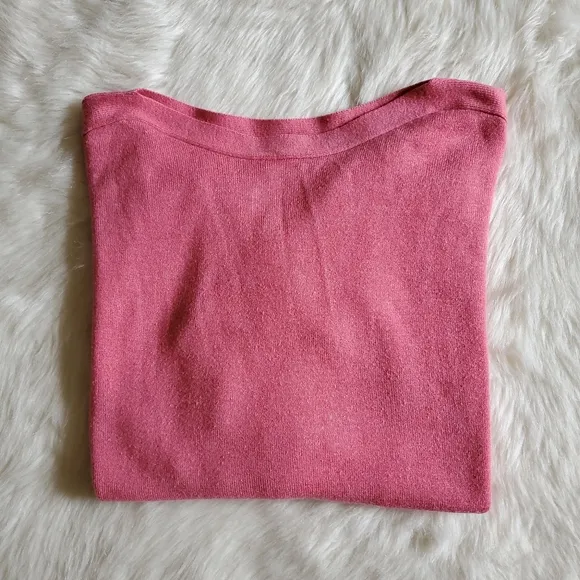 M Magaschoni Pink Boat Neck Split Hem Sweater XS