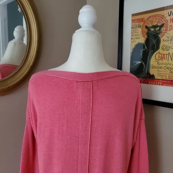 M Magaschoni Pink Boat Neck Split Hem Sweater XS