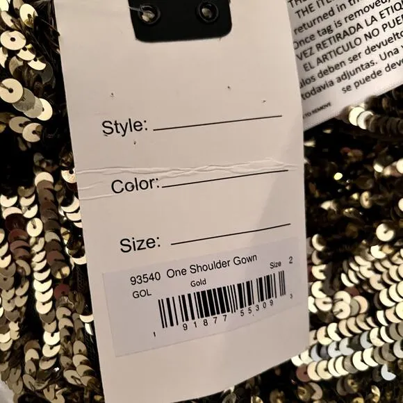 Mac Duggal Embellished Cap Sleeve Cowl Neck Trumpet Gold Gown 93540 Size 2 NEW