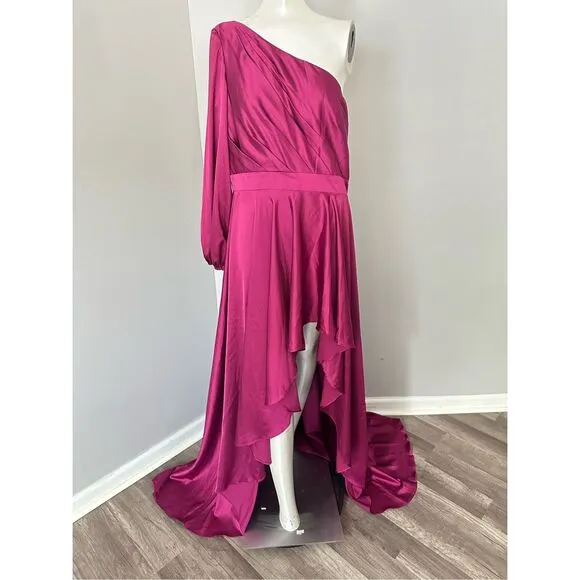 MAC DUGGAL HIGH LOW ONE SHOULDER FLOWY GOWN