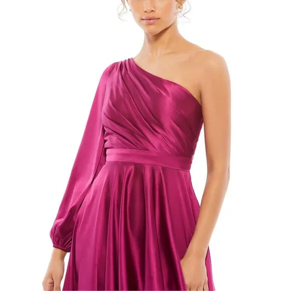 MAC DUGGAL HIGH LOW ONE SHOULDER FLOWY GOWN