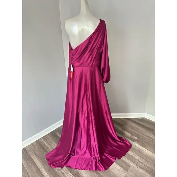 MAC DUGGAL HIGH LOW ONE SHOULDER FLOWY GOWN