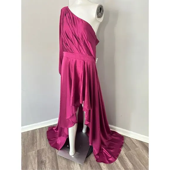 MAC DUGGAL HIGH LOW ONE SHOULDER FLOWY GOWN