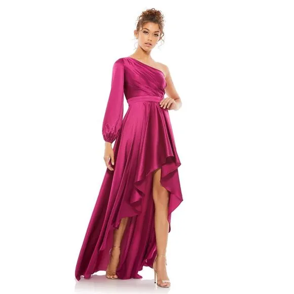 MAC DUGGAL HIGH LOW ONE SHOULDER FLOWY GOWN