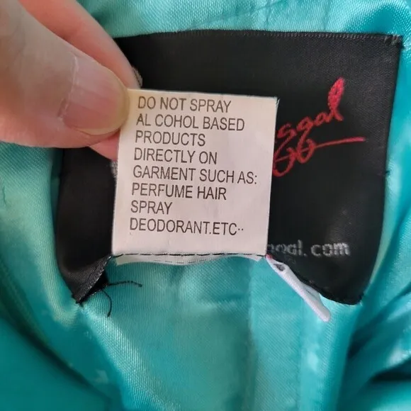 MacDuggal Strapless Sweetheart Neckline Aqua Teal Blue Gem Tulle Mini Dress Sz 2